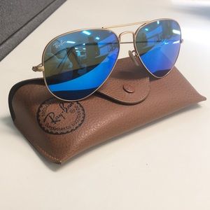 Ray-Ban Aviator blue lens sunglasses